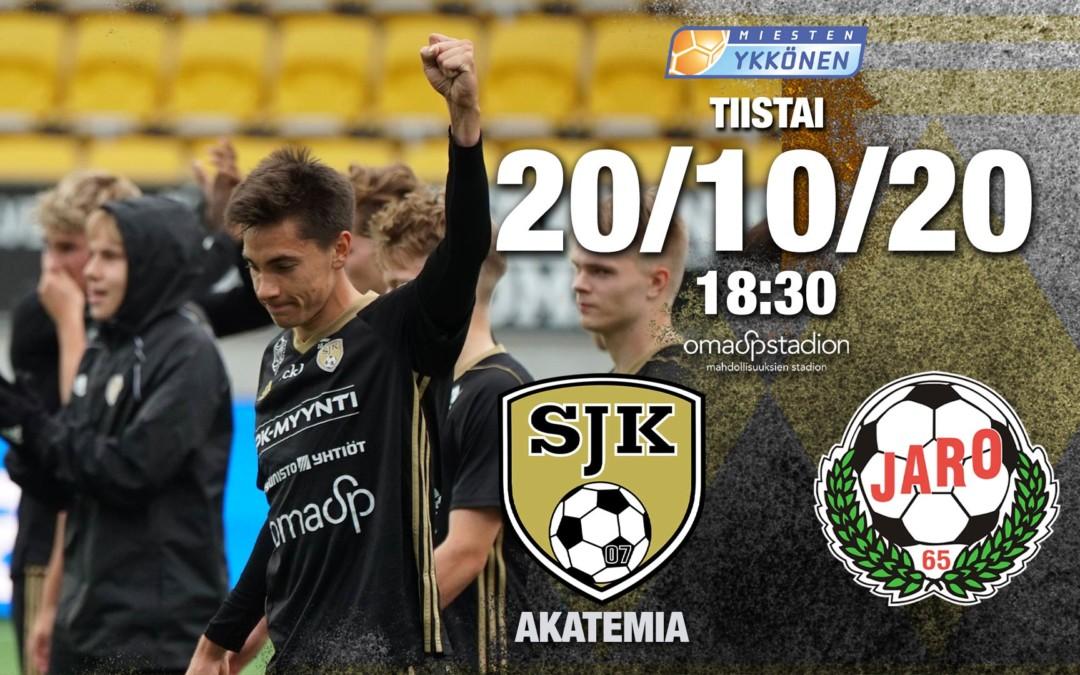 Ykkösessä SJK Akatemia – FF Jaro tiistaina klo 18:30