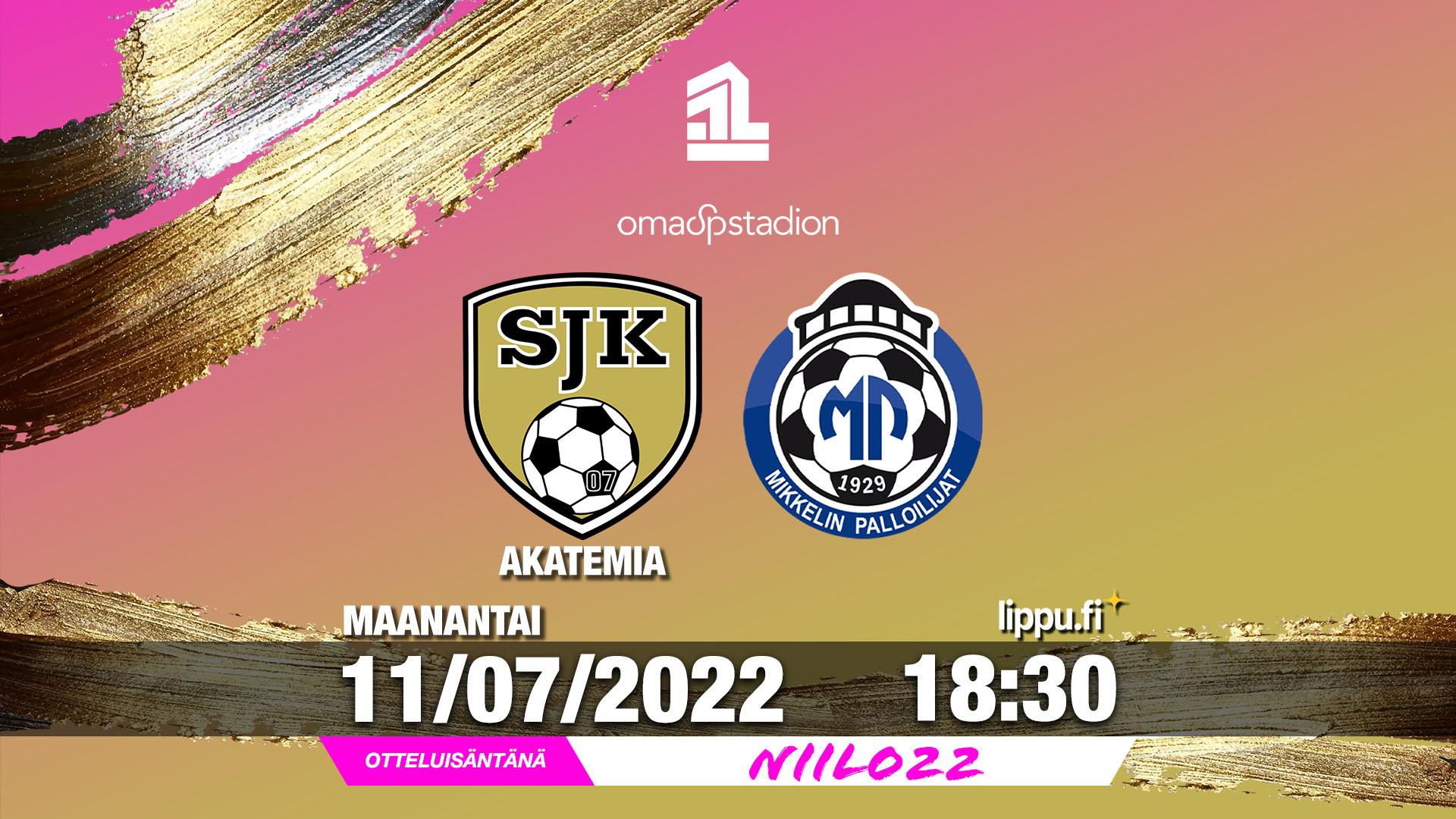 Ykkösen Ottelu SJK Akatemia - MP Maanantaina Klo 18:30 - SJK